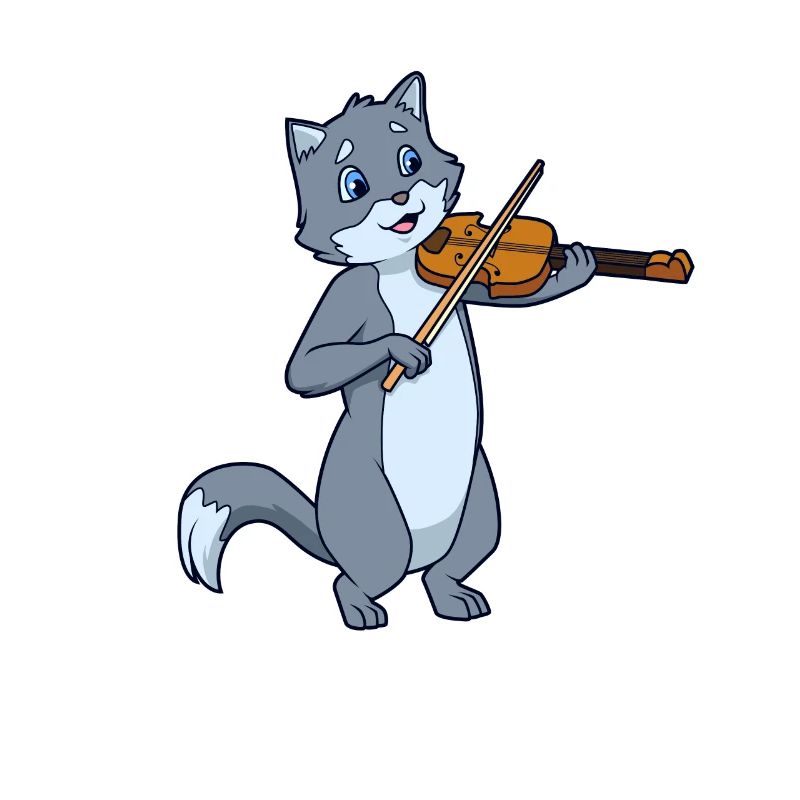 Comic Cat joue du violon