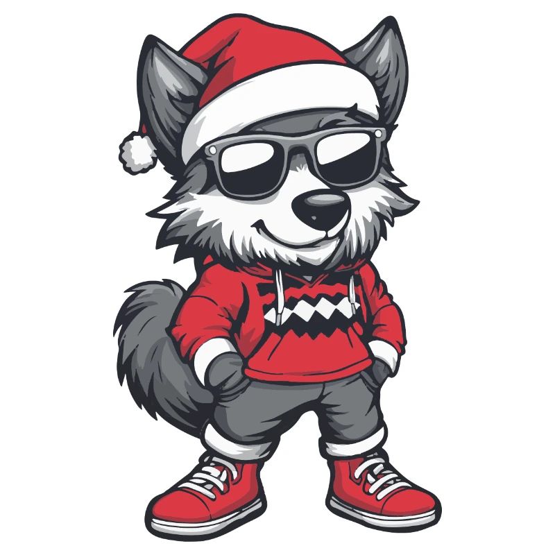 Wolf Christmas Comic Cool