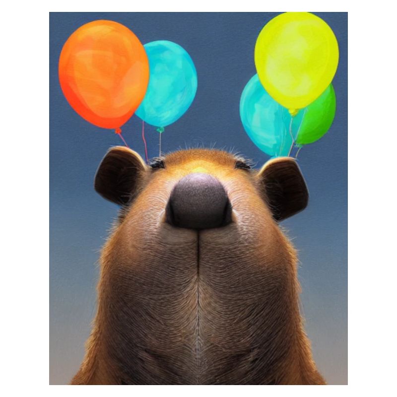Cooles Comic Portrait von Capybara Geburtstagsparty