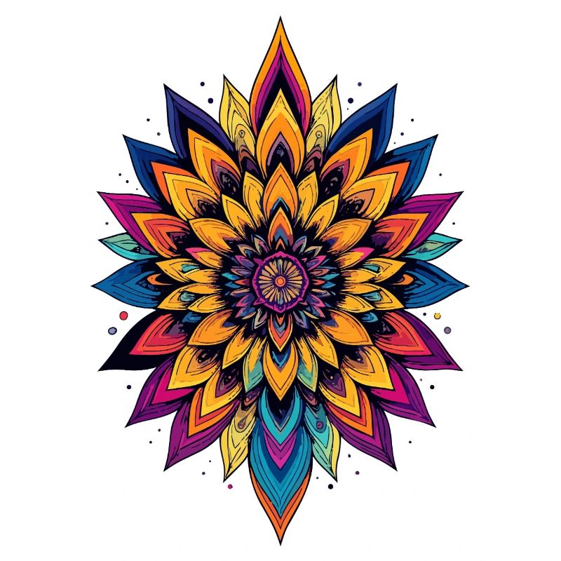 Étoile fleur colorée de mandala de fleurs LSD