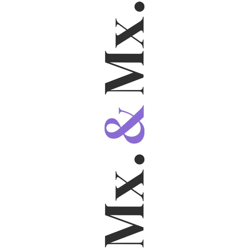Conception de mariage en Mx. et Mx. en pile verticale de caractères