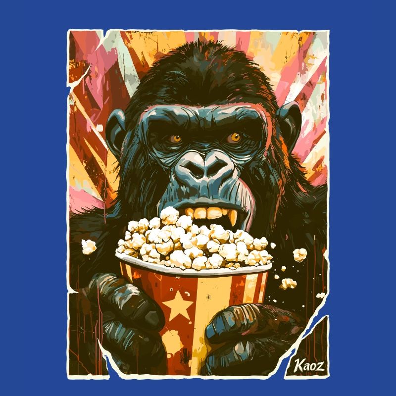 Gorille au pop-corn