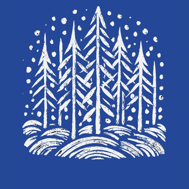 Imprimé arbre de forêt enneigée