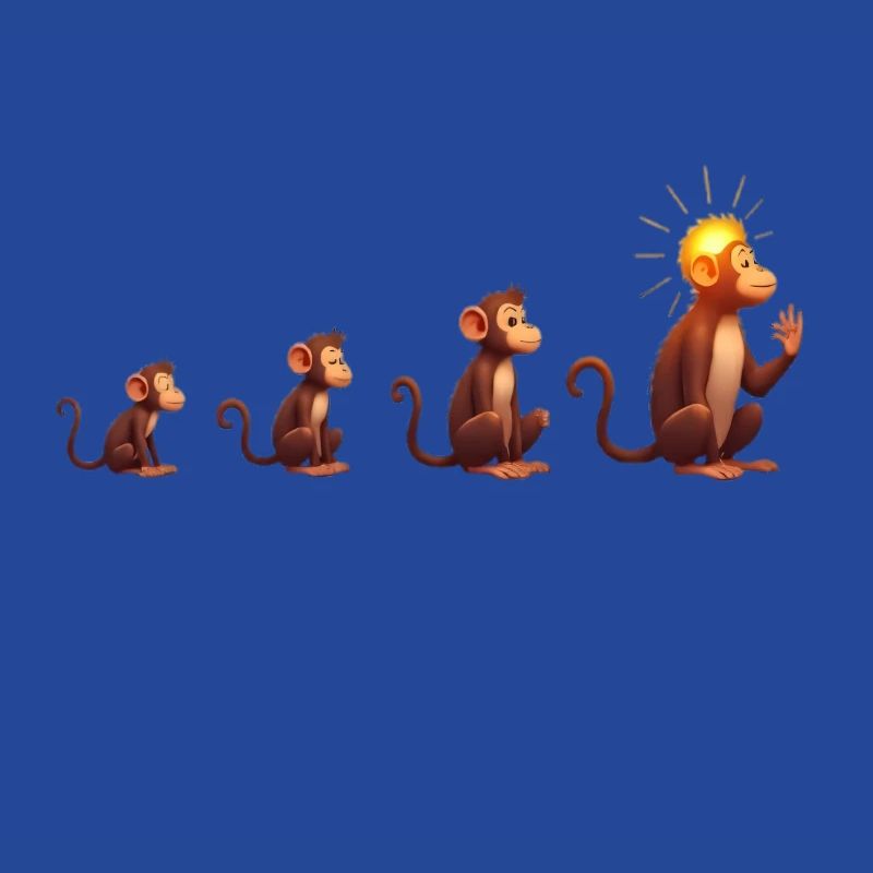 Evolution der Affen mit Sonnenkopf