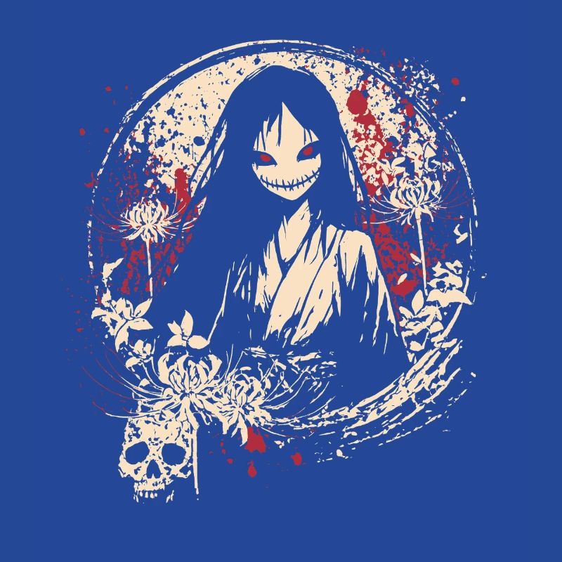 Horror Manga Dämon Mädchen Kimono Design