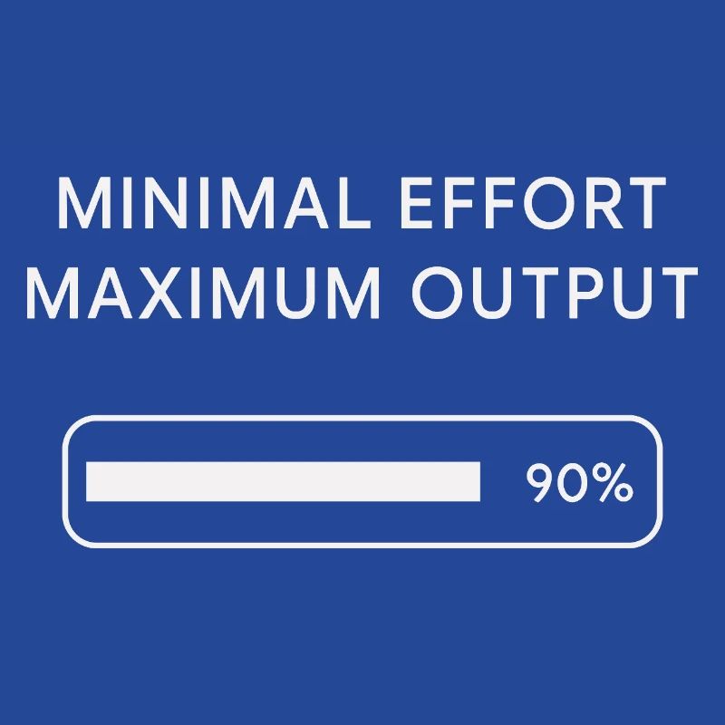 Minimum effort Maximum output Progress