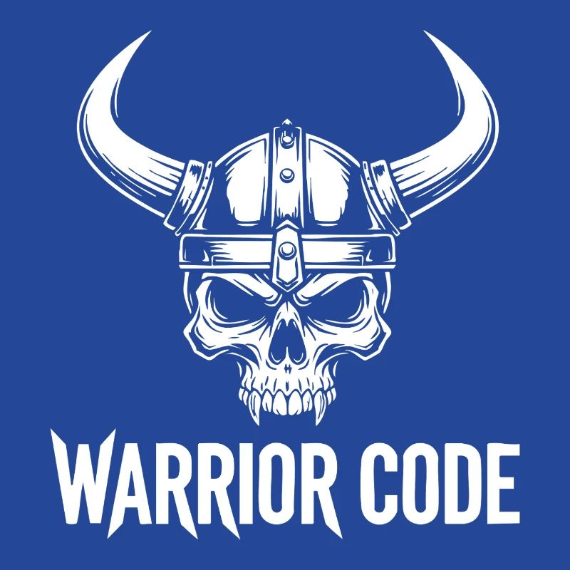 Kriegercode, Schädel, Wikinger, nordischer Hörnerhelm,
