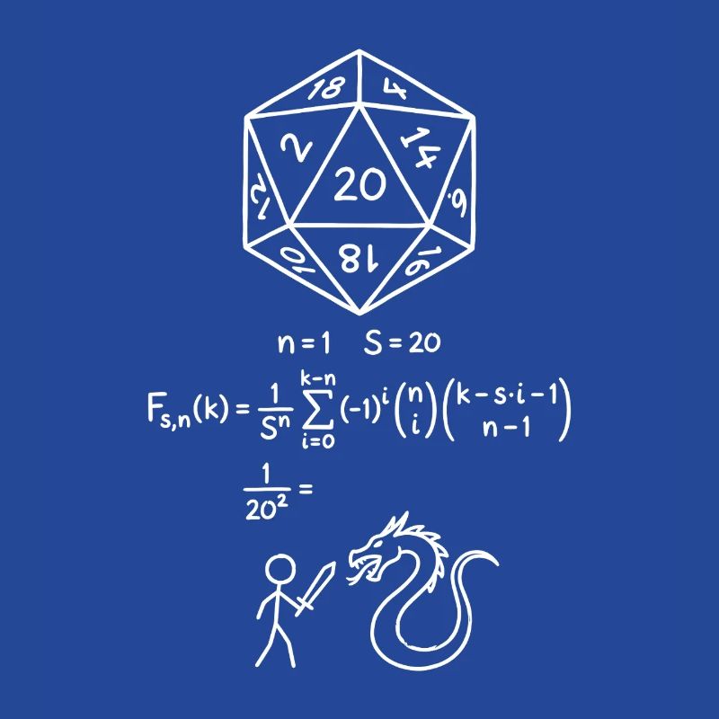 D20 Dice Probability Shirt RPG Nerd Math Geek 