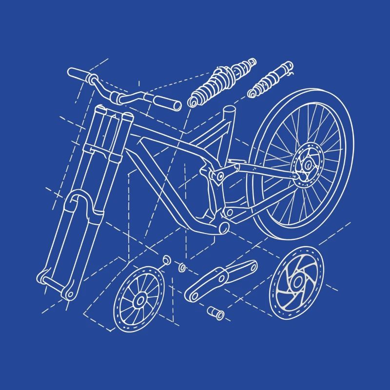 MTB Downhill Geometry Exploded View