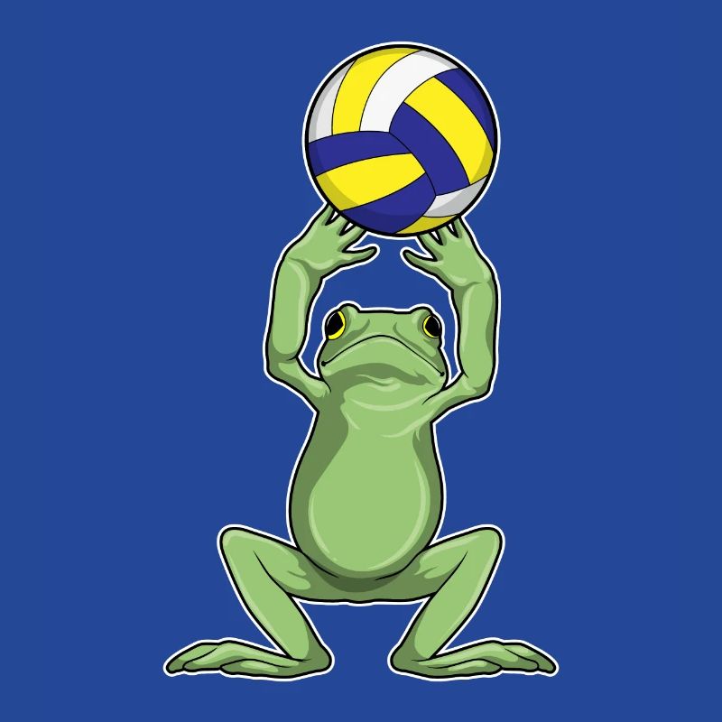 Frosch mit Volleyball