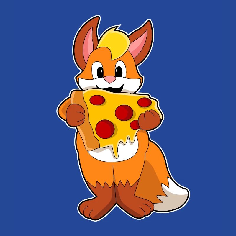Fuchs mit Pizza