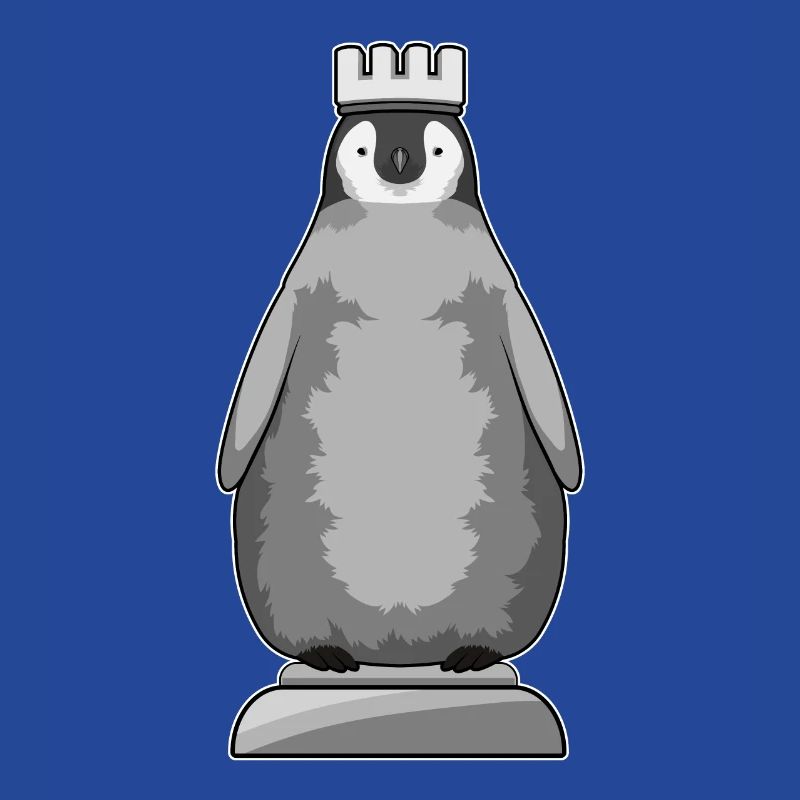 Penguin as chess piece king