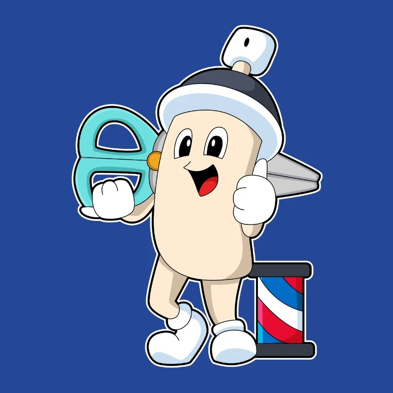 Laque de coiffure comme coiffeur avec des ciseaux