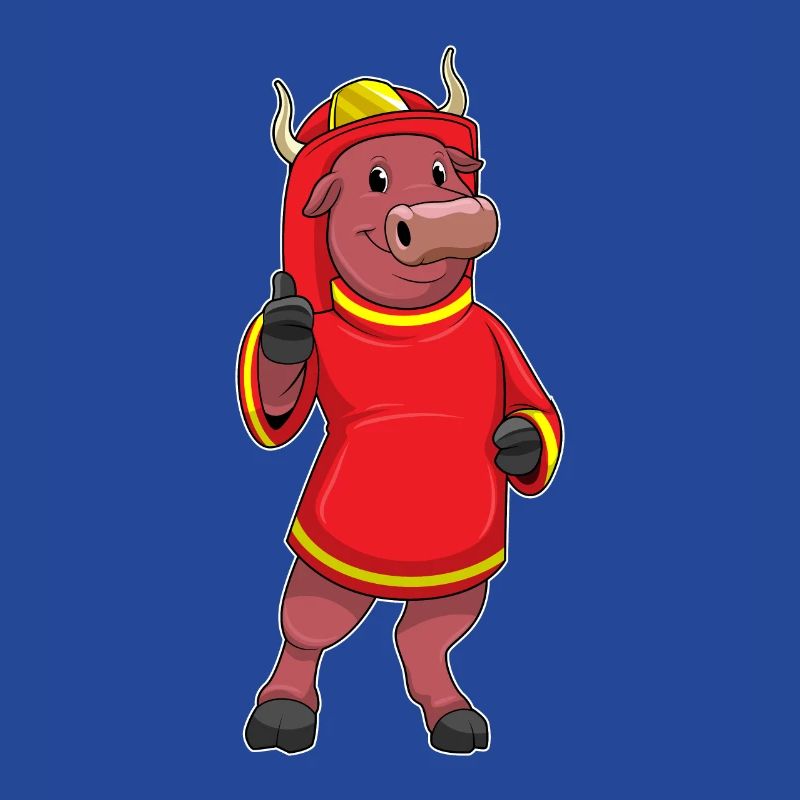 Taurus as a firefighter with helmet