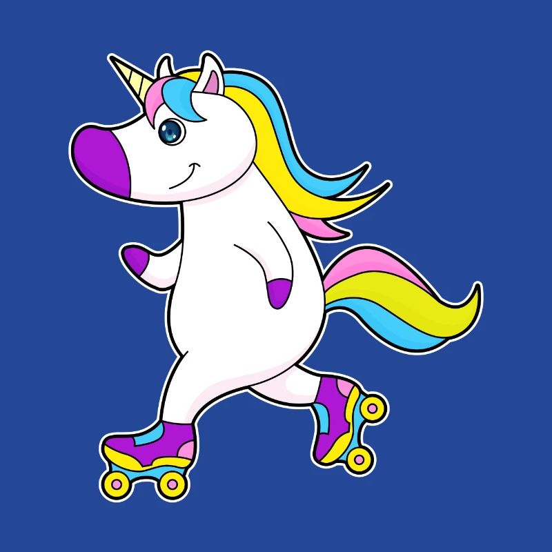 Einhorn beim Inline skating mit Rollschuhe