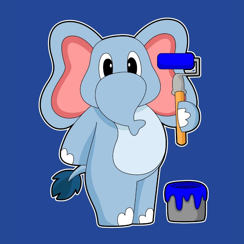 Elefant Malen Pinsel Farbeimer