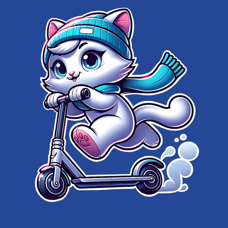 E-Scooter E-Roller Tretroller Katze