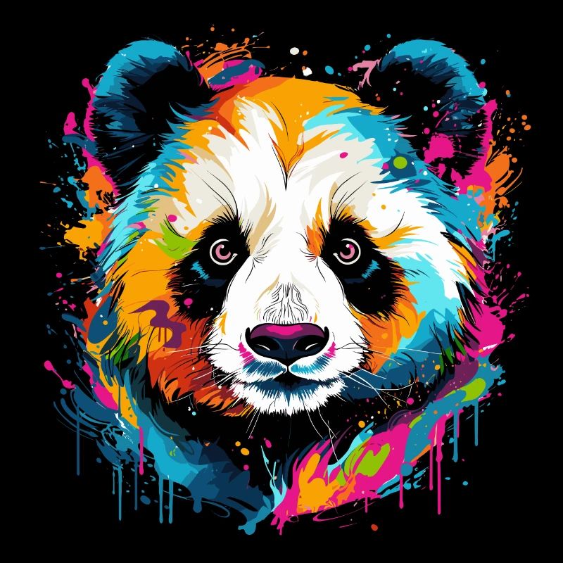 Panda coloré éclaboussures d’éclaboussures de peinture