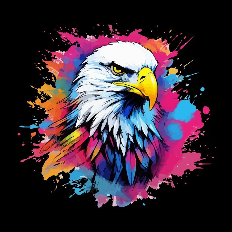 Colorful eagle bald eagle splash of color