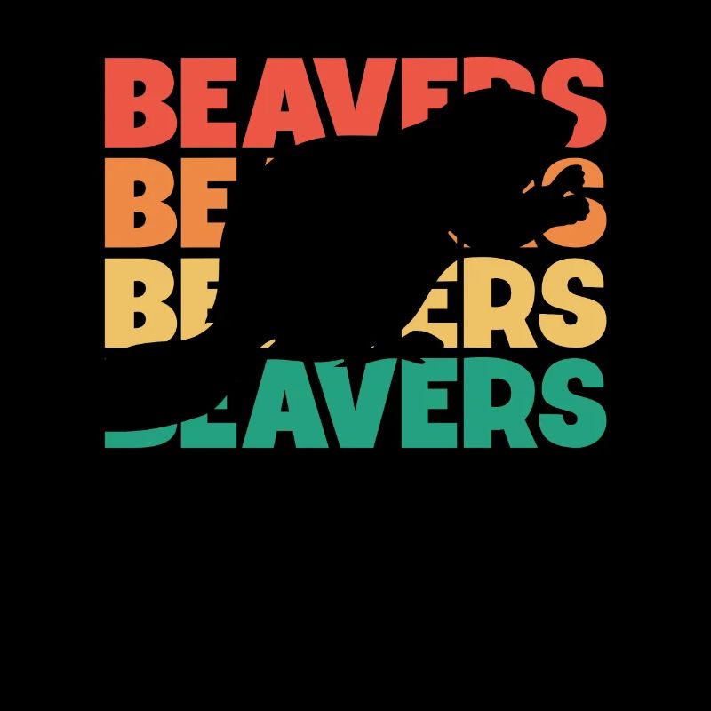 Beavers Retro Text Castor Canadensis North