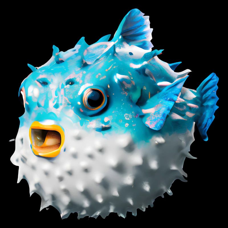 Inflated puffer fish