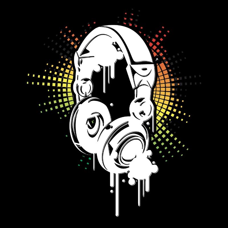 DJ Equalizer Musikkopfhörer in Reggae-Farben