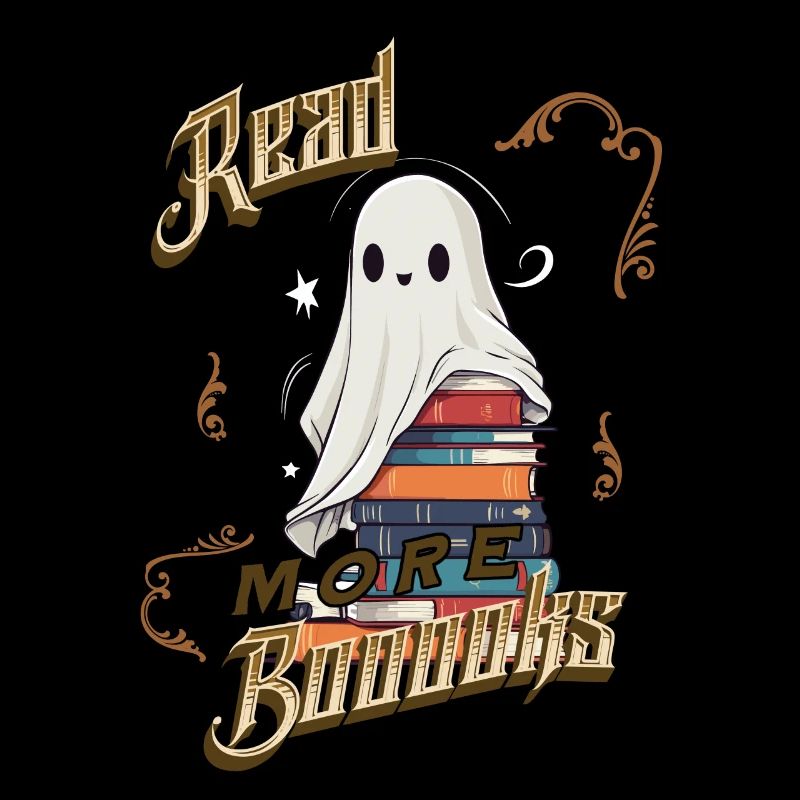 ScaryCute Book Lover Ghost Funny