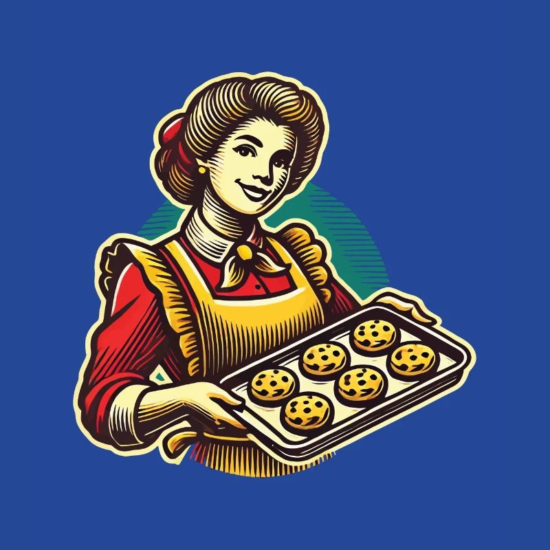 Nostalgic baker with biscuits motif
