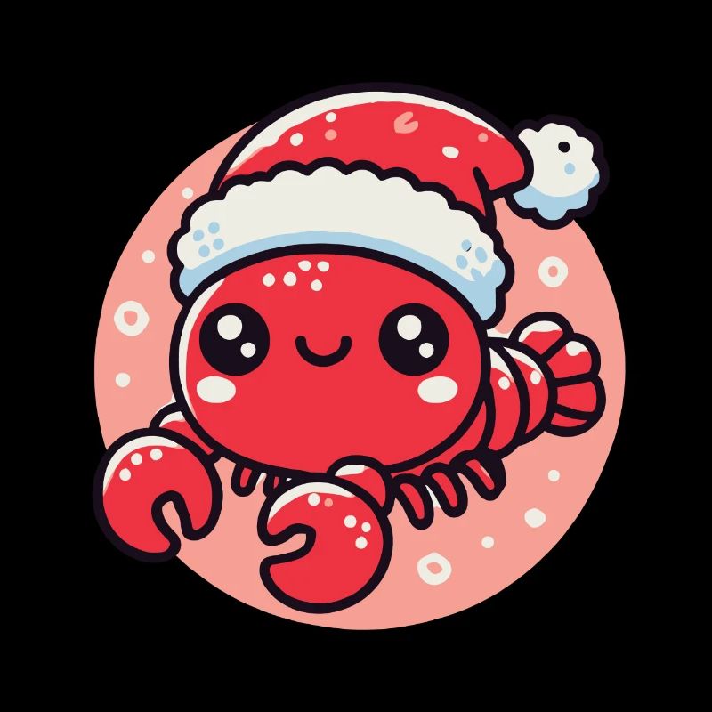 Fröhlicher Weihnachtskrebs Mit Mütze