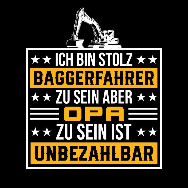 Opa Baustelle Bagger Geschenk