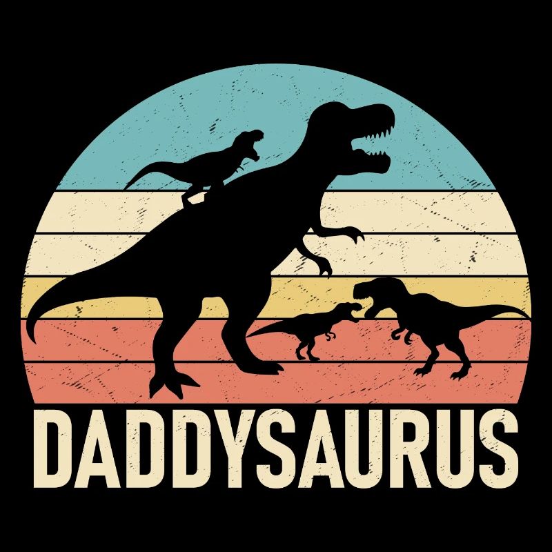 Daddysaurus Papa Dino Retro Vatertagsgeschenk