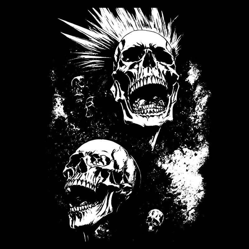 Anarchy Fan Skull avec Mohawk Crazy Antisocial Pu