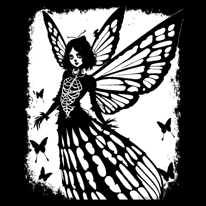 Fairycore Esthétique Squelette Fée Goth Gothique G