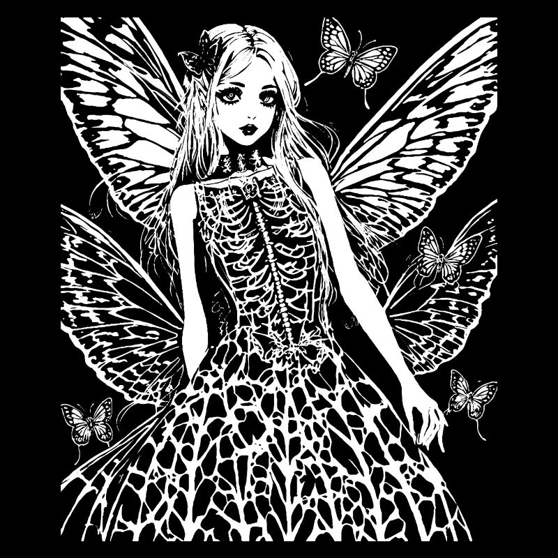 Fairycore Esthétique Grunge Squelette Fée Goth G