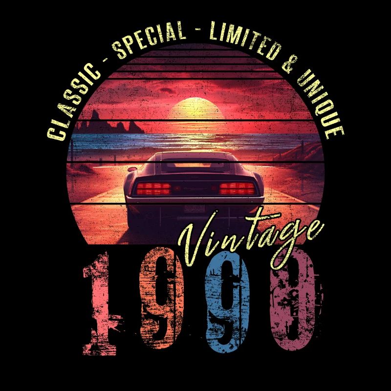 Millésime 1990 Anniversaire Synthwave Année de naissance 1990