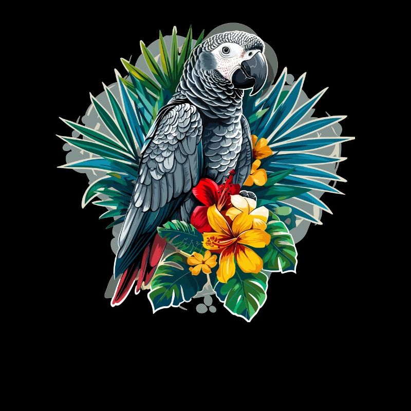 Perroquets gris d’Afrique