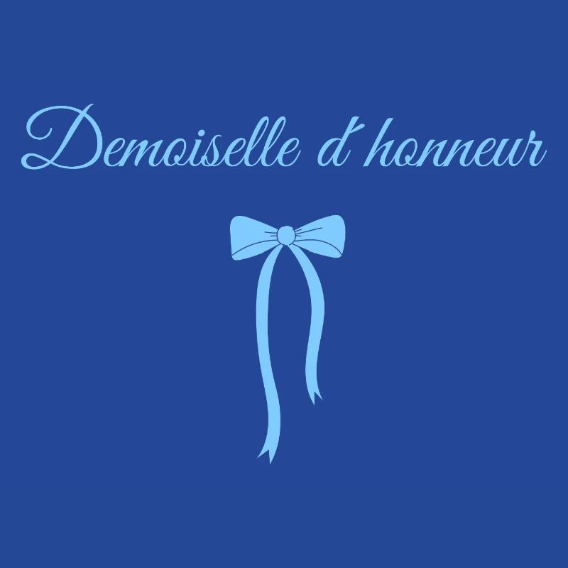 Blue Bow Bridesmaid