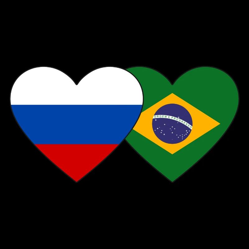 Drapeau de la Russie et du Brésil