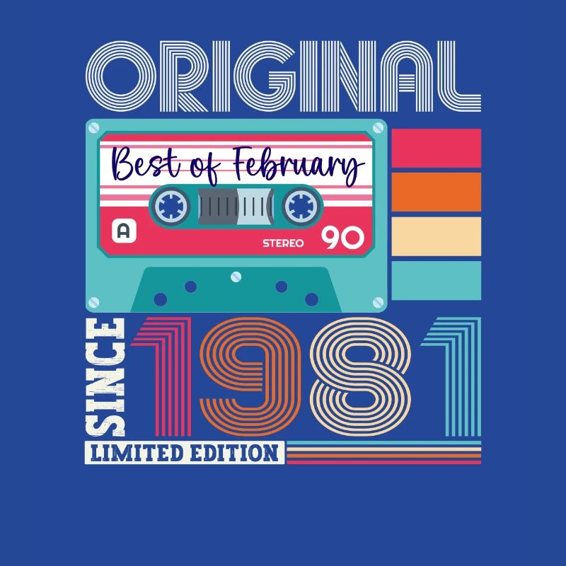 Février Né en 1981 42e anniversaire cassette
