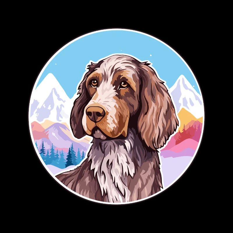 German Wirehaired Pointer Dog Breed Cartoon Kawaii