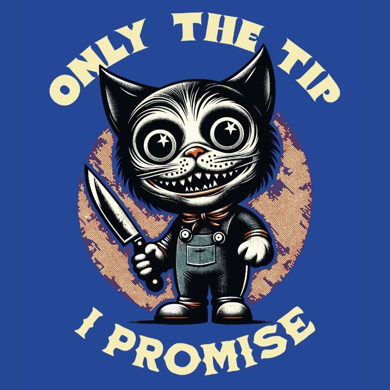 Lustiger Katzen Spruch only The Tip Psycho Katze