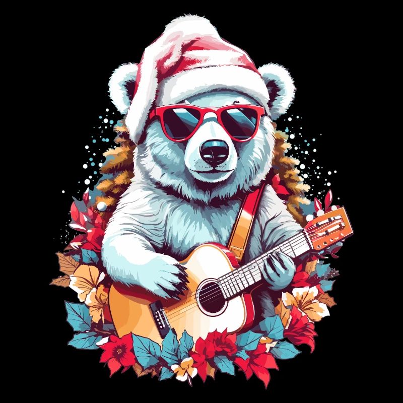 Süßer Eisbär mit Gitarre