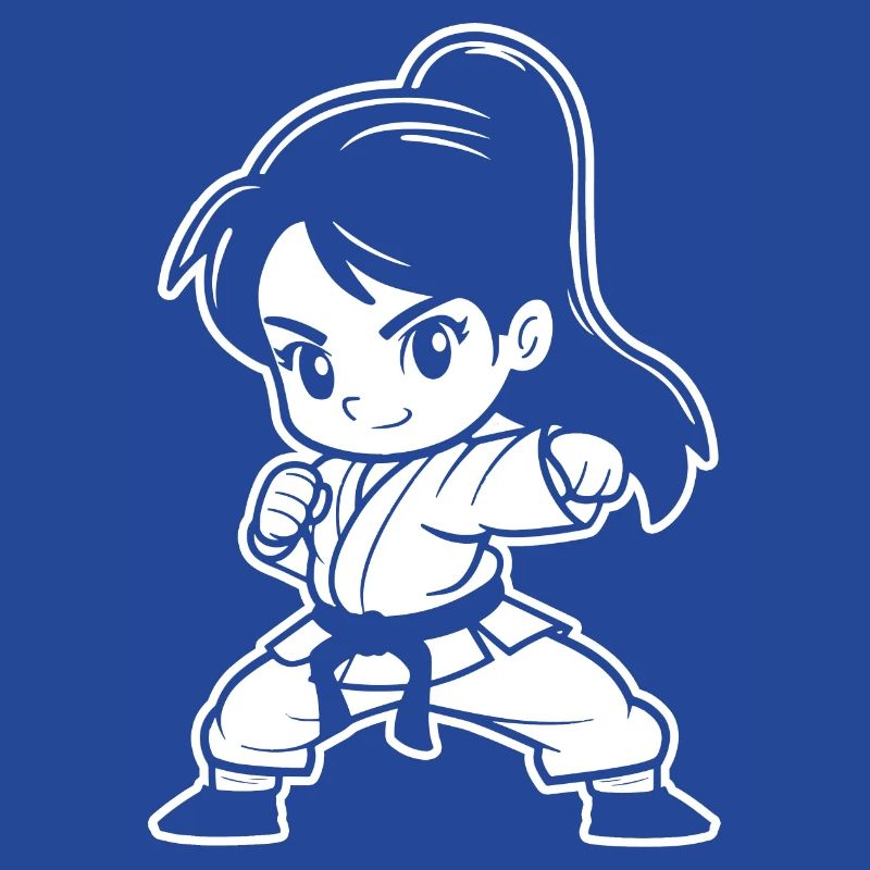 Kleines Karate Mädchen Comic