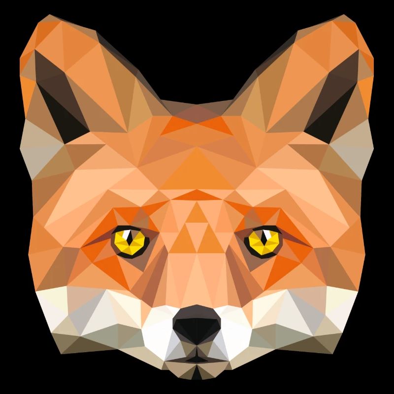 Fuchs Kopf Poly Füchsin fox Illustration low poly