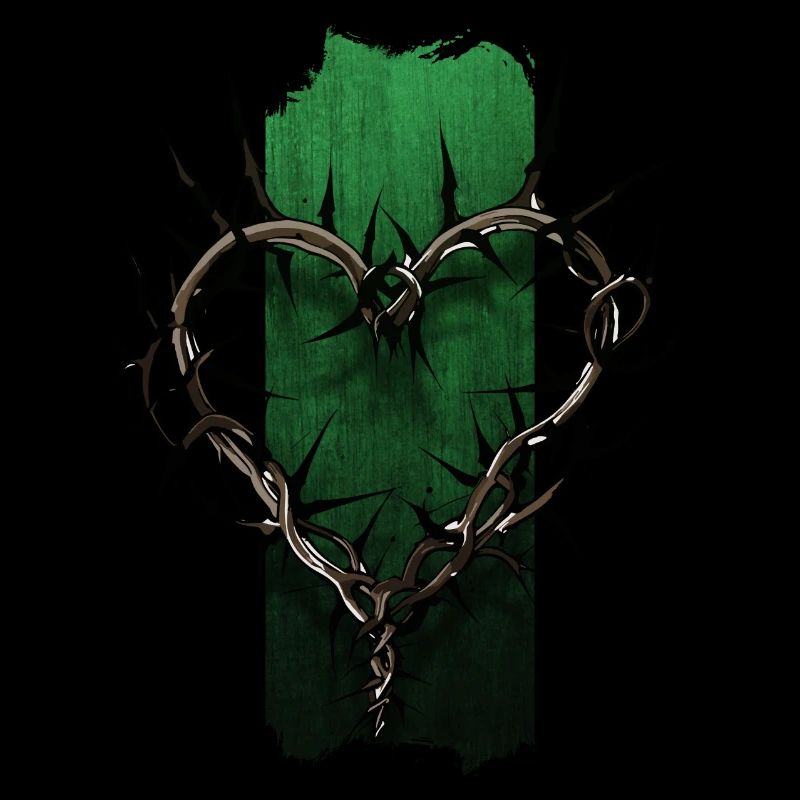 Thorned Devotion: Heart-Shaped Thorn Branch
