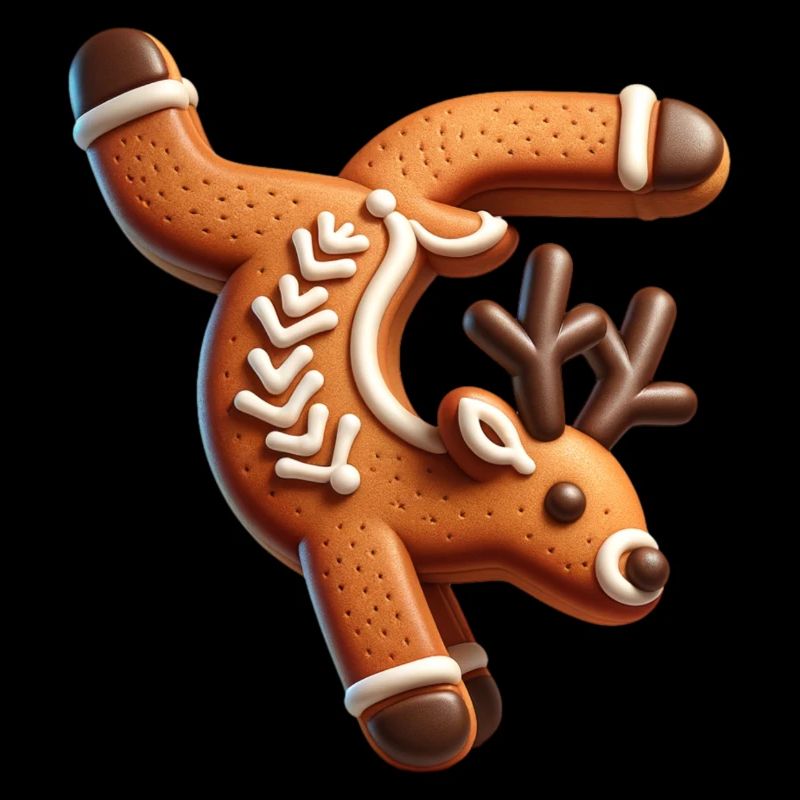 Reindeer Gingerbread Man Gingerbread Cookie Funny