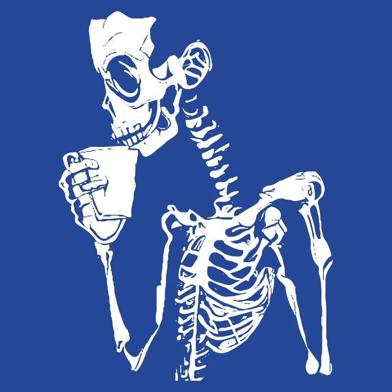 Sarcastic Funny Skeleton Drinking Espresso Coffee