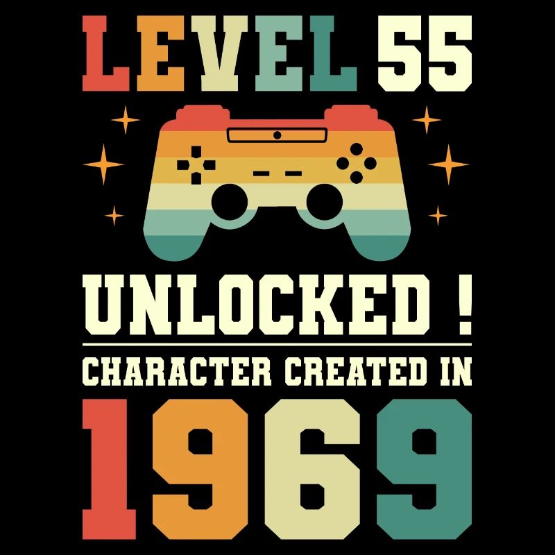 Niveau 55 Anniversaire Gamer 55 Ans