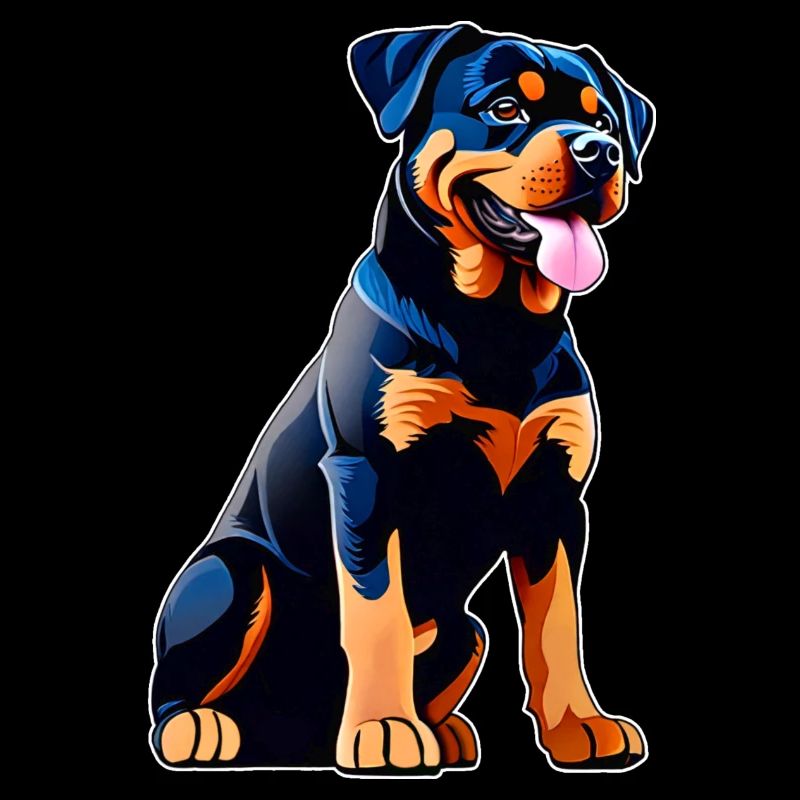 Rottweiler mignon dans un style comique