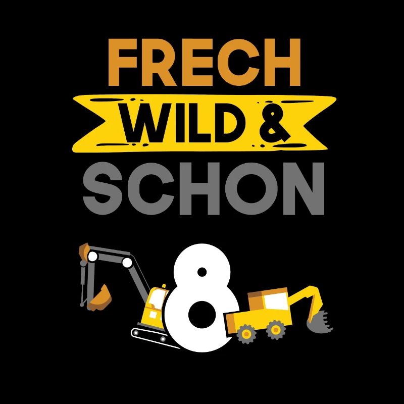 8 Jahre Geburtstag Junge Mädchen Bagger